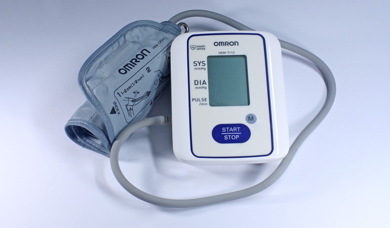 A Sphygmomanometer, a blood pressure cuff, to detect high blood pressure.